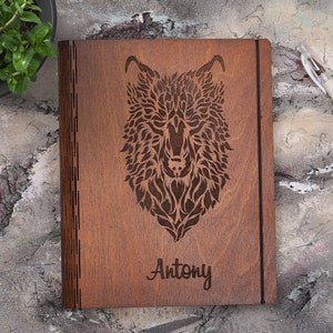 wooden journal. travel journal. wooden notebook. wood notebook. dream journal. engraved notebook.