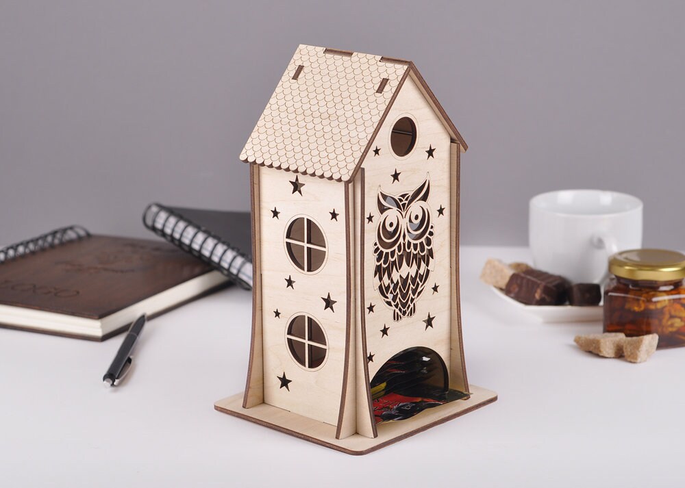 Tea box tea houses box for tea wooden tea house tea storage Etsy