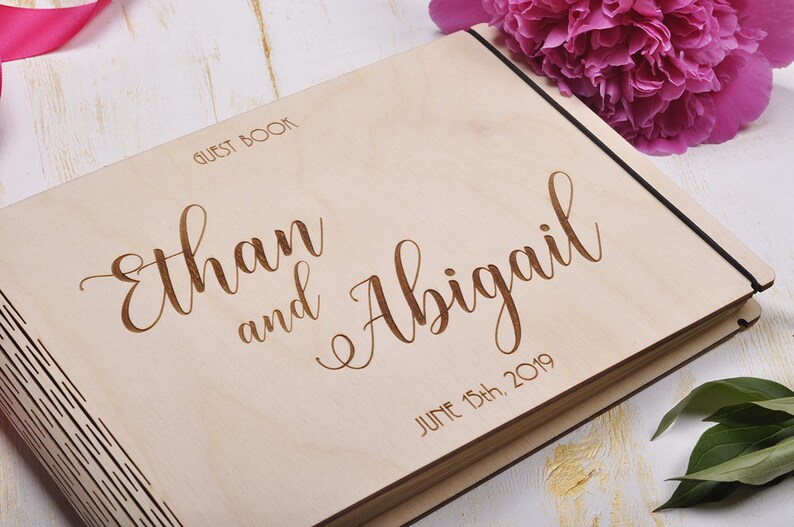 Wedding Guest Book Wooden. Unique Wedding Guest Book. Photo Etsy