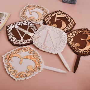 silver table numbers gold wedding table numbers