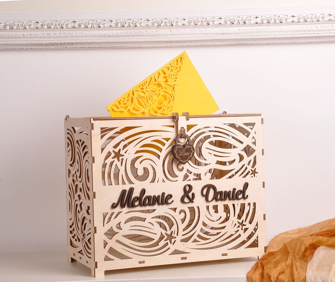 Wedding Card Box With Slot and Lock - Etsy