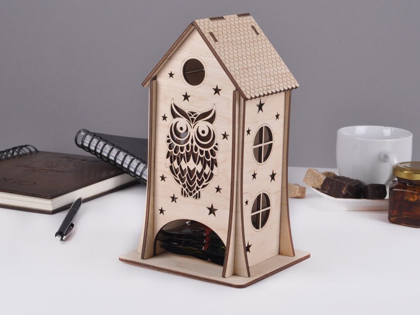 Tea box tea houses box for tea wooden tea house tea storage Etsy