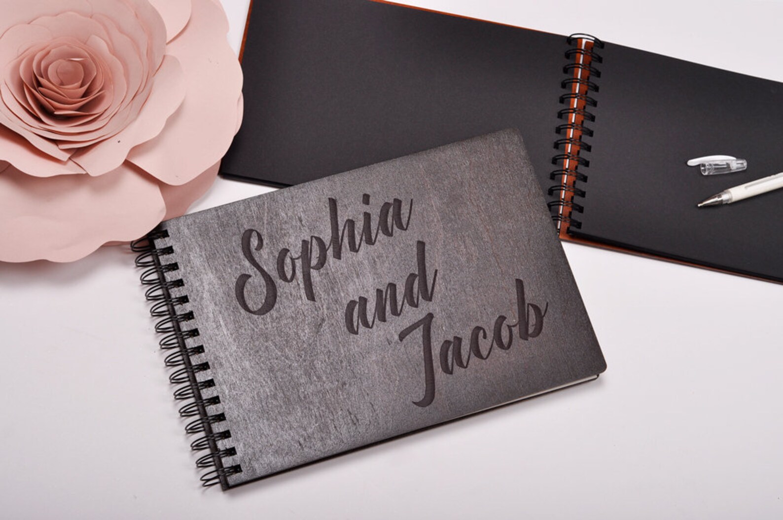 Modern Wood Wedding Guest Book. Beautiful Wedding Wish Book. | Etsy