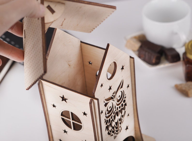 Tea box tea houses box for tea wooden tea house tea storage Etsy