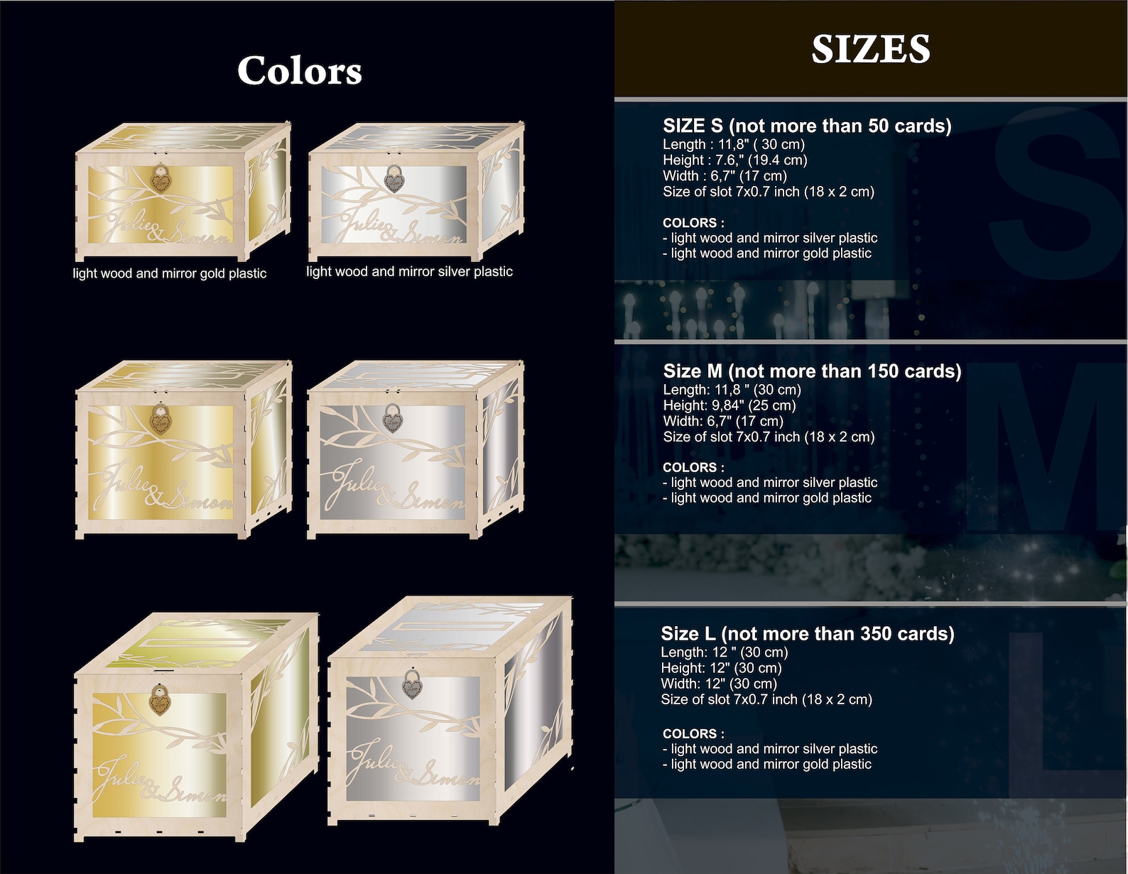 Wedding Card Box With Lock. Gold Wedding Card Box. Silver Etsy