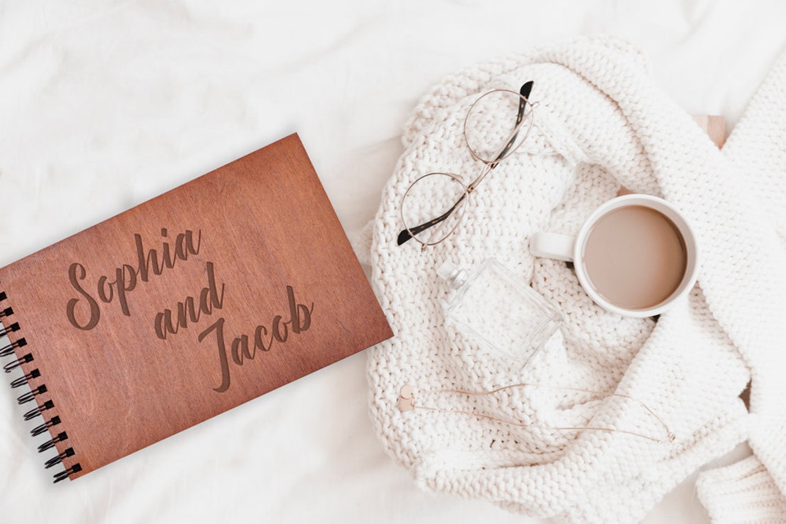 Modern Wood Wedding Guest Book. Beautiful Wedding Wish Book. | Etsy