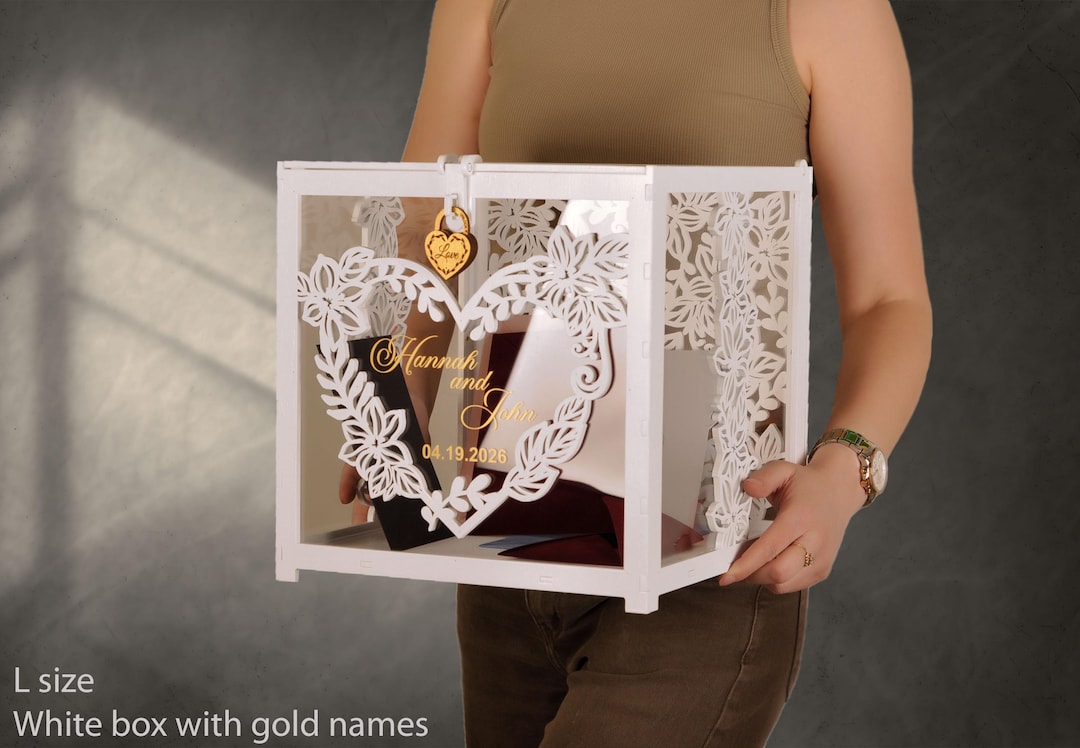 Classic Wedding Card Box With Slot and Lock. Wedding Box for Cards - Etsy