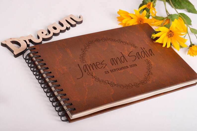 Wedding Guest Book Wooden. Unique Wedding Guest Book. Photo Etsy