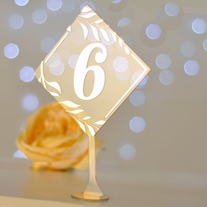 Número de mesa de casamento acrílico, número de mesa de casamento transparente
