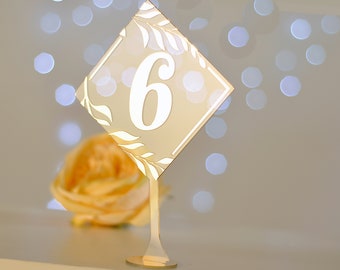 Acrylic Wedding Table Number, Clear Wedding Table Number