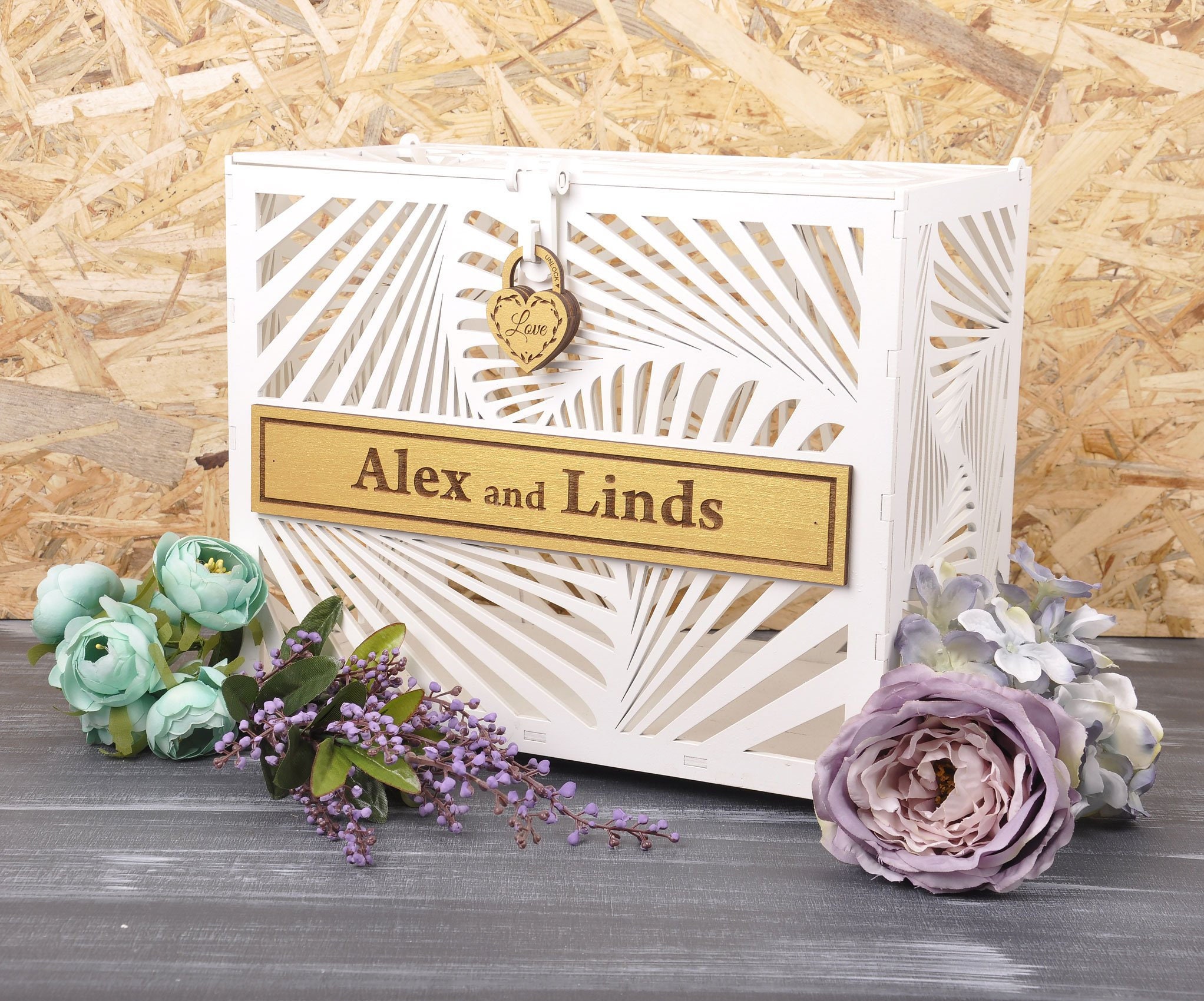 Wedding Card Box for Beach Wedding With Slot and Lock - Etsy