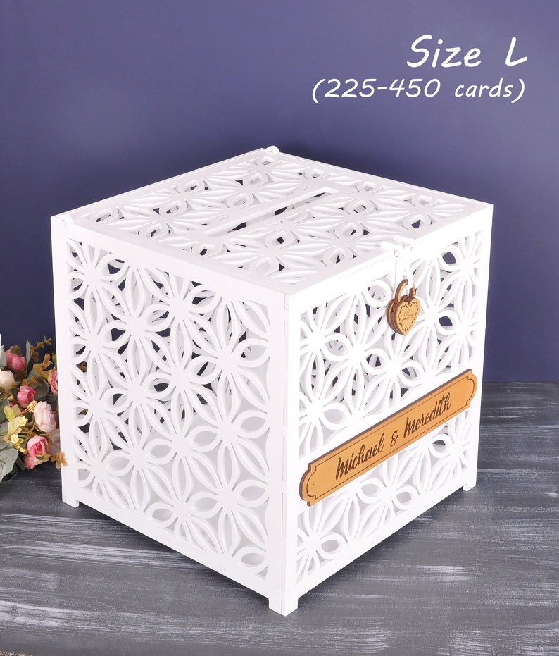 Wedding Card Box With Lock Wood Card Box Wedding Post Box Etsy