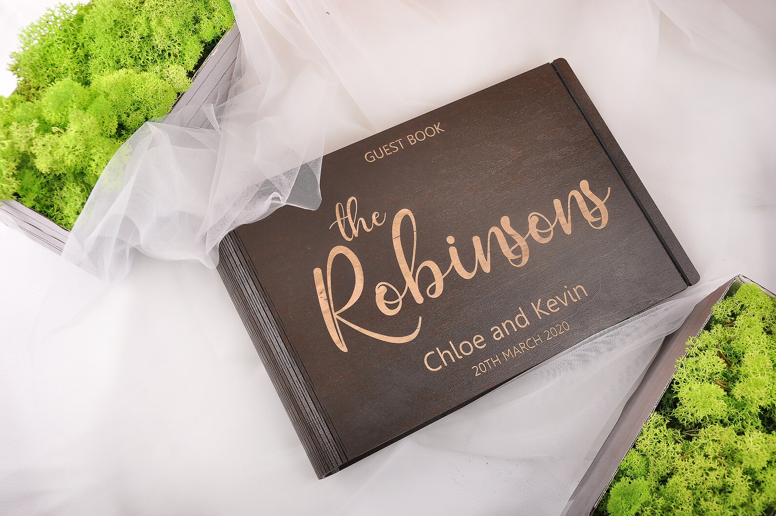 Modern Wood Wedding Guest Book. Beautiful Wedding Wish Book. | Etsy