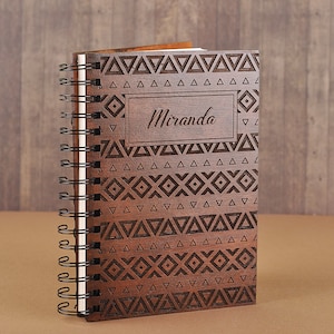 engraved notebook. travel journal. wooden notebook. wood notebook. dream journal. wood journal. daily journal