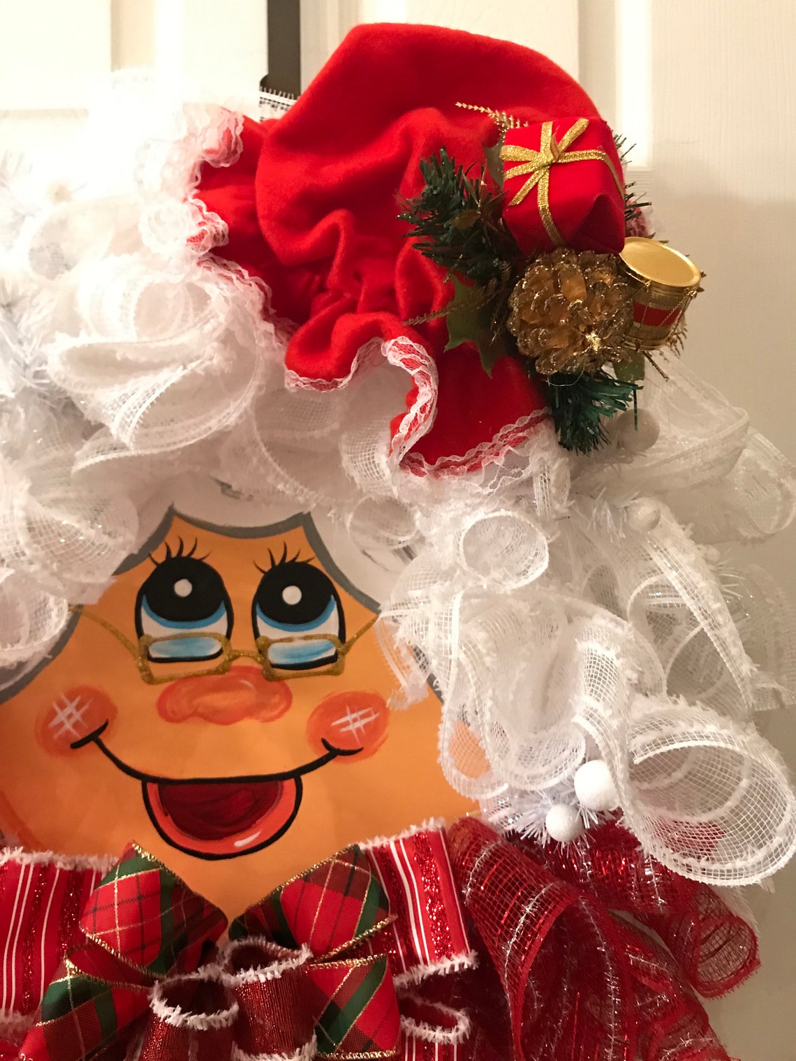 Mrs. Claus Deco Mesh Wreath Christmas Home Decor Christmas - Etsy