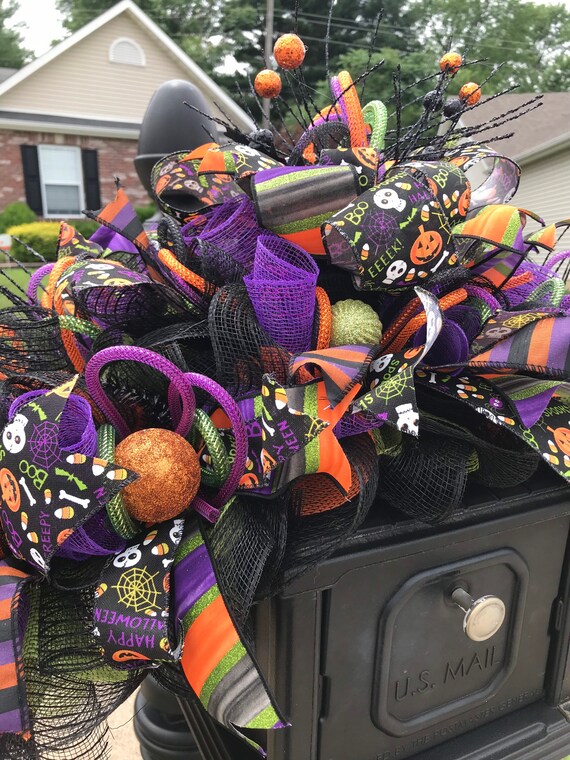 Halloween Mailbox Swag, Large Halloween Centerpiece, Halloween
