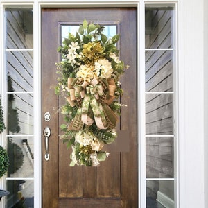 Floral Everyday Swag, Hydrangea swag, Door Swag, Spring wreath, Door Hanger, Door Swags, Teardrop Swag, Summer wreath, Mother’s Day gift