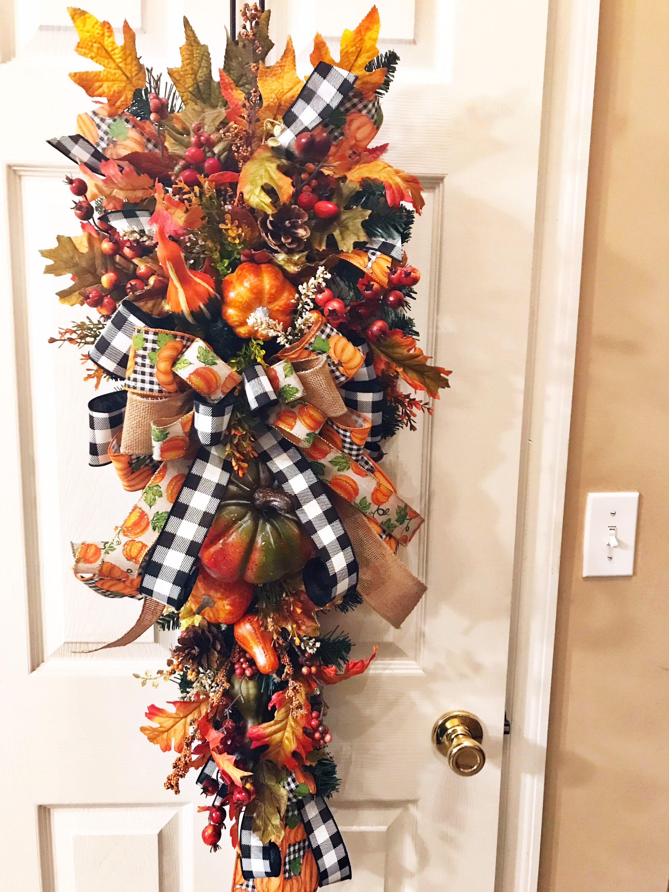 Double Door Fall Swag Wreaths for Front Door Autumn Swag Etsy