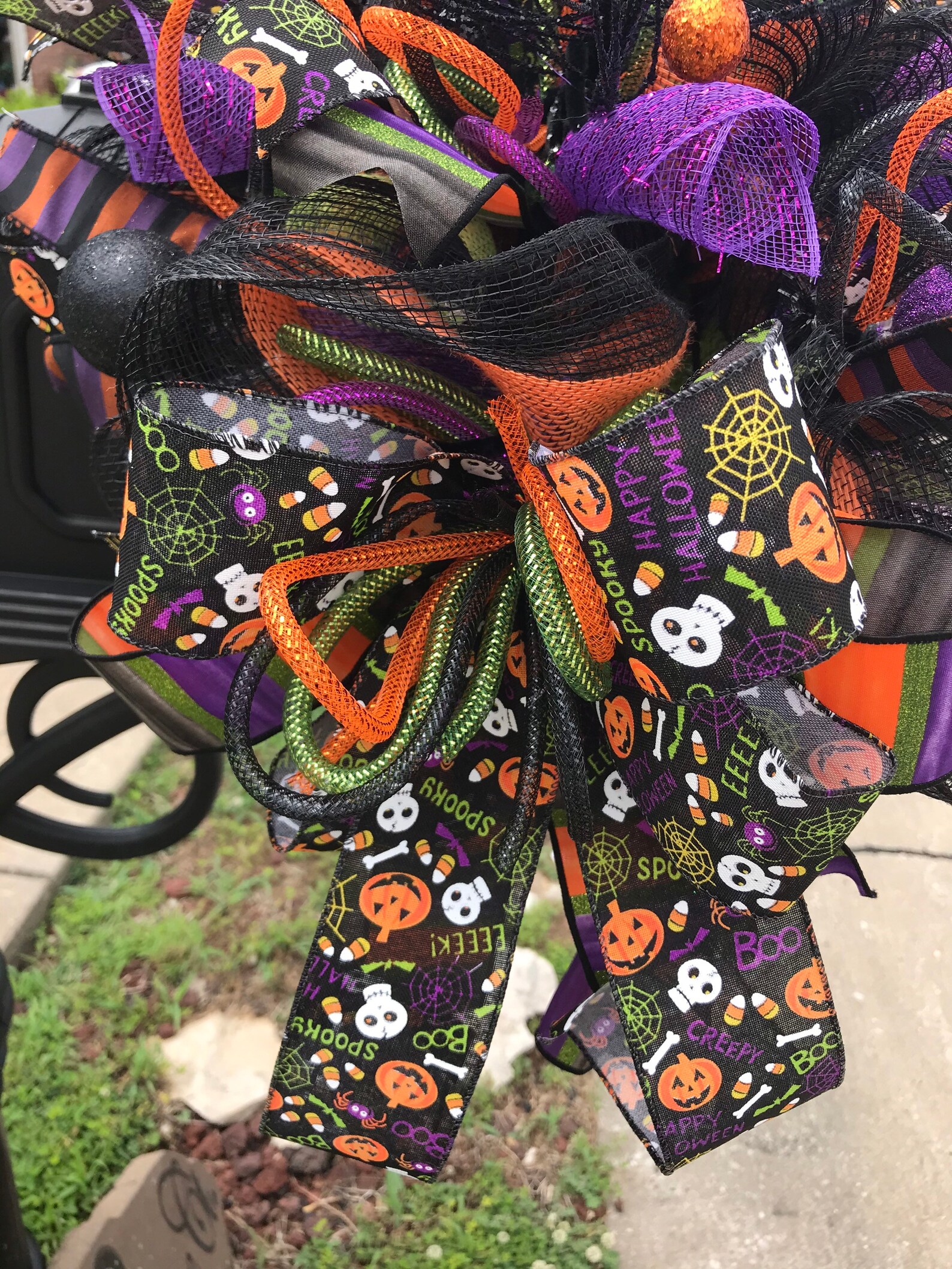 Halloween Mailbox Swag Large Halloween Centerpiece Halloween Etsy