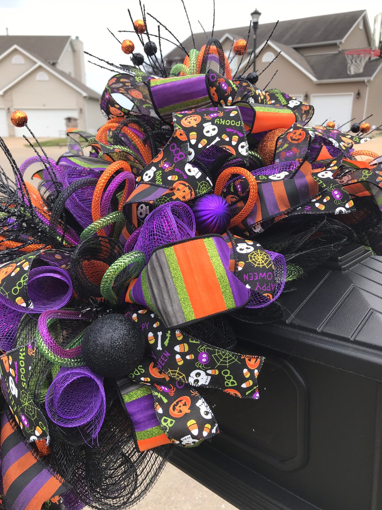 Halloween Mailbox Swag Large Halloween Centerpiece Halloween Etsy