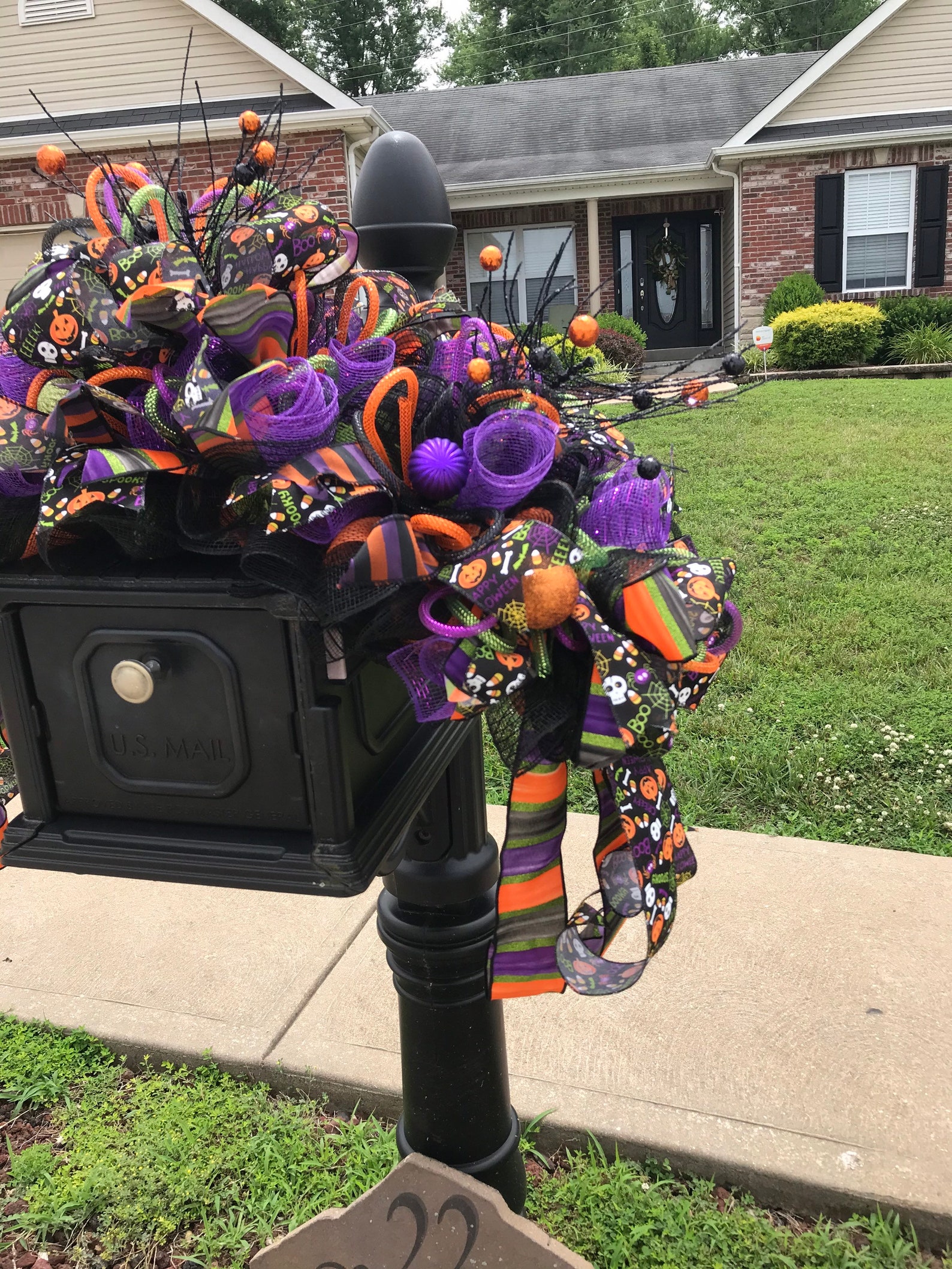 Halloween Mailbox Swag Large Halloween Centerpiece Halloween Etsy