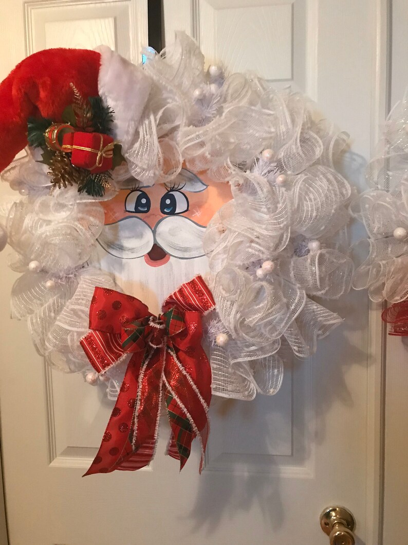 Santa Claus Wreath Mrs. Claus Christmas Wreath Holiday | Etsy