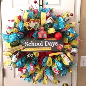 Teacher Appreciation Wreath, Back to School, Deco Mesh Wreath, Deco Mesh Wreaths, Back to School wreaths, Front Door Wreath, Christmas gifts