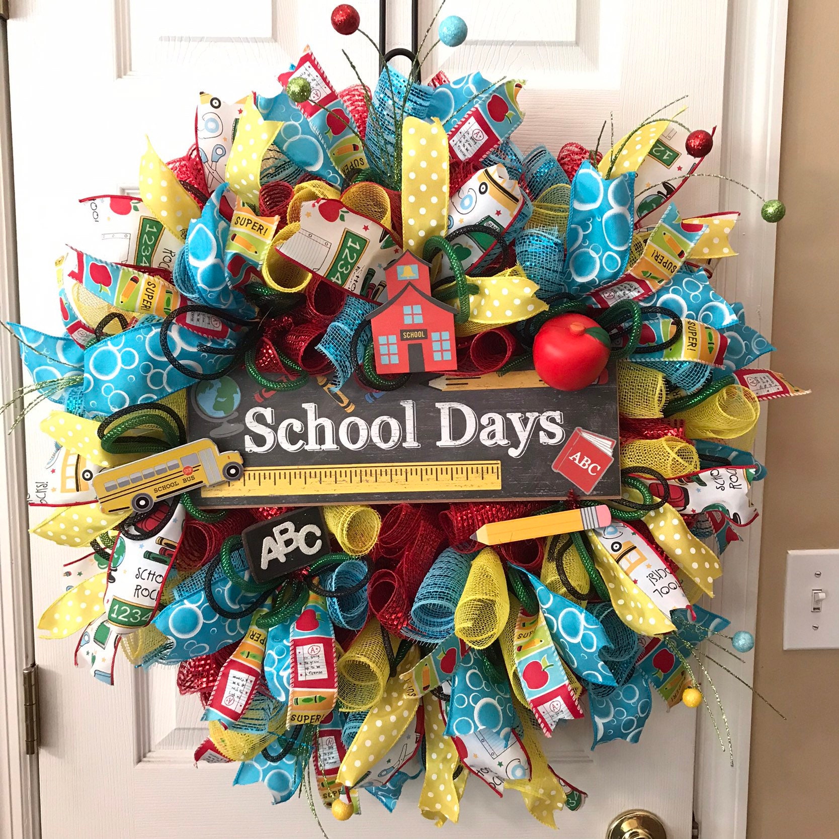 Teacher Appreciation Wreath Back To School Wreath Teacher Appreciation Wreath Back To School Wreath