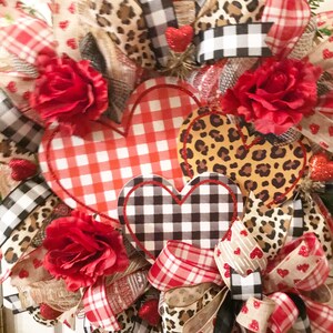 Ready to ship Leopard print Wreath, Mesh Wreath, Valentines Day Mesh Wreath, Mesh Wreaths, Deco Mesh Reefs, Front Door Wreath, Home Decor image 9