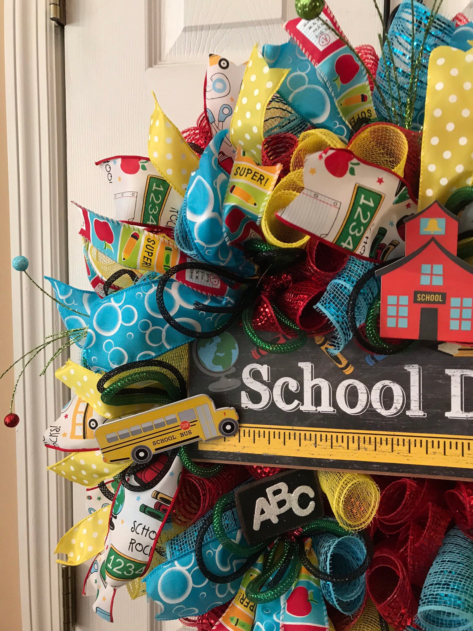 Teacher Appreciation Wreath, Back to School, Deco Mesh Wreath, Deco ...