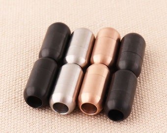 5Pcs 9mm round leather magnet clasp, Silver,Black,Gold jewelry supplies jewelry finding