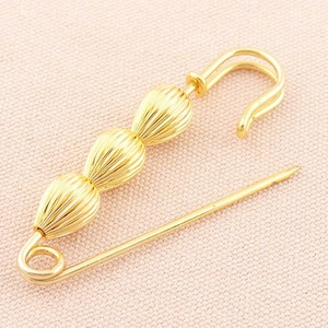 Jumbo Safety Pins / 5 Pieces Gold Large Safety Pins/ 
