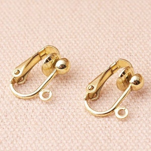 12pcs (6pairs) Clip on  earring converter Light Gold Plated Earring Clip non pierced ears change pierced over to clip