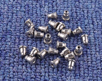 50pcs (25pairs) boucle d’oreille dos métal boucle d’oreille dos métal boucles d’oreilles clous 6mm petite boucle d’oreille en métal écrous argent petite oreille écrous