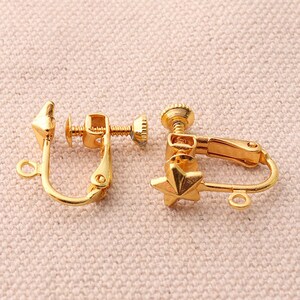12pcs(6 pairs)Gold Earring Converter Adjustable Screw Back Earring Clips Gold Clip Earring Findings Non Pierced Earring
