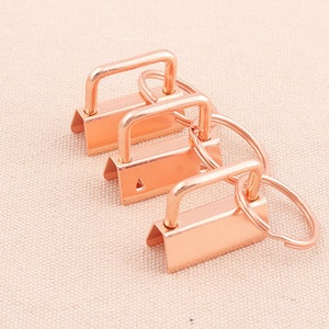 12pcs 30mm chiave Fob Hardware con portachiavi rosa oro portachiavi portachiavi Portachiavi nastro