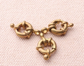 20 Stück 10mm Gold Feder Verschluss offener Ring Schleife Anschlüsse Verschluss Erkenntnisse Komponenten Schmuckzubehör