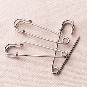 12pcs Jumbo Safety Pins 50mm long Large Safety Pins Silver Color Safety Pins
