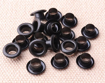 100pz nero occhielli occhielli 8mm Grommet occhiello per Bead Core vestiti per conciatura