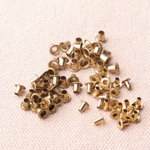 200pcs Tiny Eyelets Grommets Gold Color Grommet Eyelet For Bead Cores Clothes For leatherworking(3sizes)