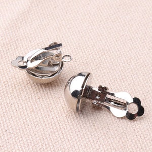 12pcs (6pairs) Clip On earring Earring Clip Pads Clip on Earring Pad Silver Earring Clip With Non Flat Base