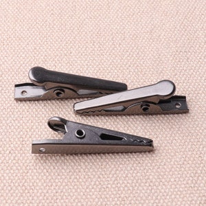 20pcs Clip Black 32.5mm Clip Clips Crimp End Clip For Id Other Craft