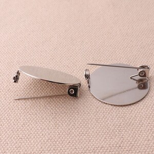 20pcs Pin Back Brooch Base Silver Safety Pins With Flat Base Swivel Head Pins Brooch Sewing Supplies