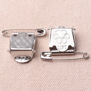 12pcs Silver Belt Buckle With Safety Pins Dog Footprint Buckle For Clothes Making & Other Craft
