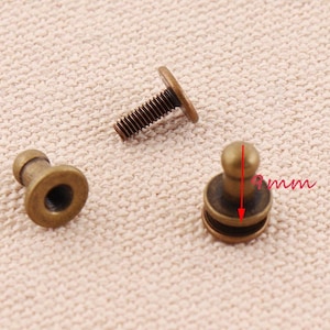9*7mm 50Sets Chicago Screws Bronze attachment screws Ball Head Screwback Studs Chicago nipple screws
