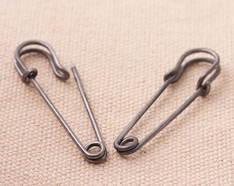 Kilt spelden broche zwart 38 * 8mm veiligheidsspelden metaal naaien veiligheidsspelden Hardware maken 36st