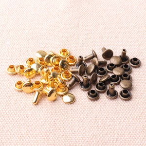5*7mm Double Cap Rivets Gold & Bronze Color Rivets Round Rapid Rivet Punk Rock Leathercraft Rivet  100pcs