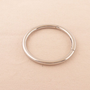 6pcs 73*61mm Spring Ring Big Push Gate Alloy Clasp Hooks Silver  Round Rings For Bag