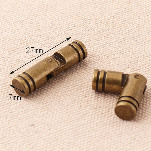 Brass Barrel Hinge Dia 7mm,L27mm - Wooden box Hinge - Dollhouse Hinges - Miniature Hinges 10pc