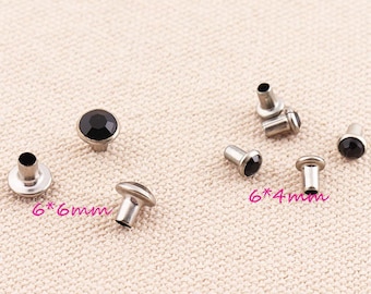 Tiny Rivets for leather craft ,black Studs for Leather Craft ,Charm Rivets,Tiny Rapid Rivets Studs Bag,Leather Craft Making in two sizes